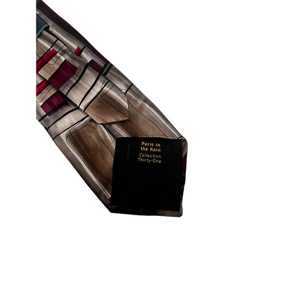 J. Garcia Men’s Tie abstract design Paris in the rain extra long collection 31. - Picture 5 of 5